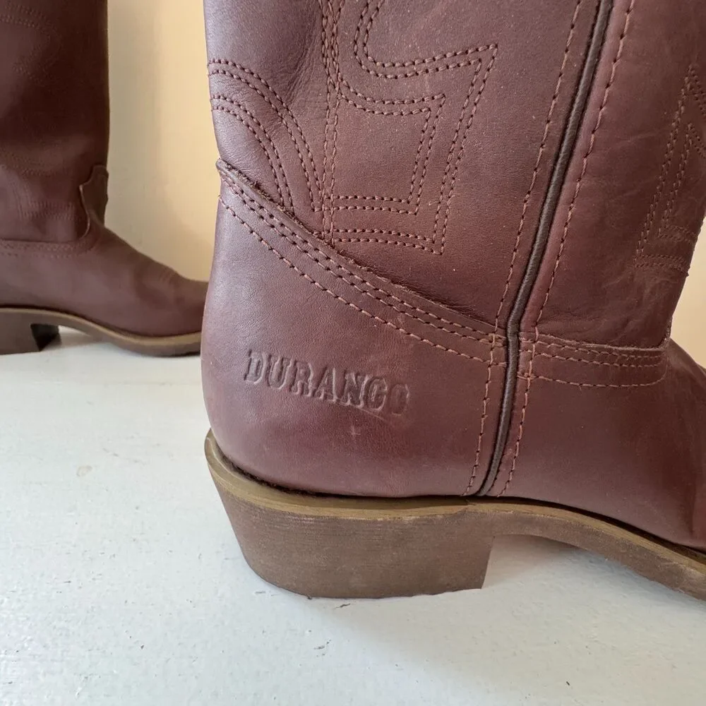 Durango Men’s Brown Leather Western Cowboy Boots Size 10 D  NEW